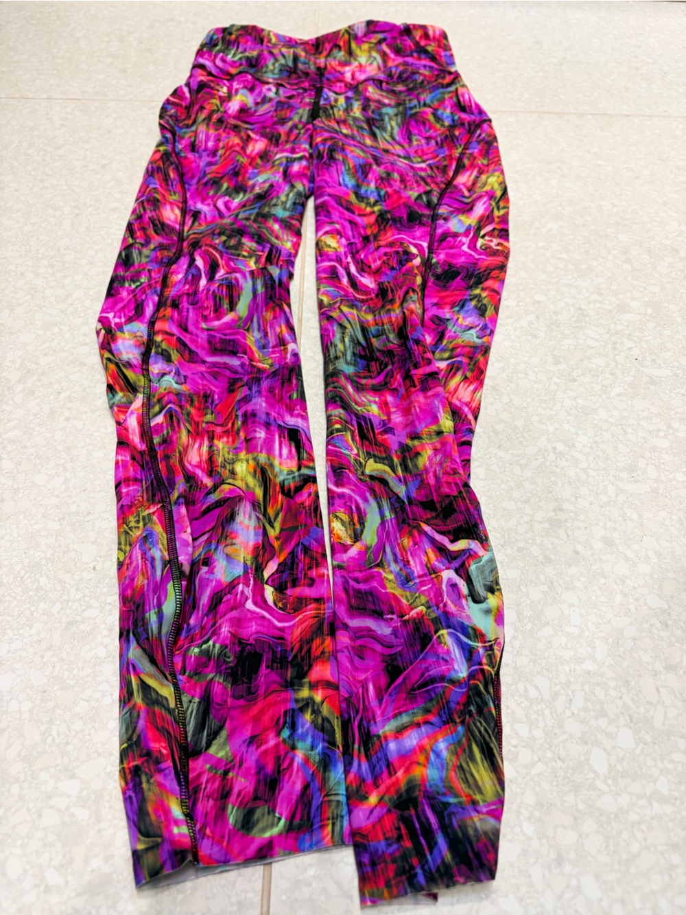 Vibrant Lululemon Pink Multi-Color Active Leggings